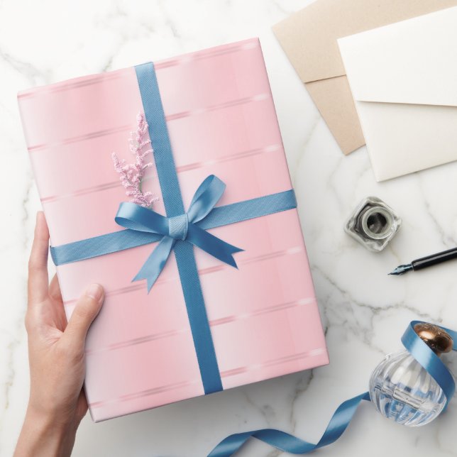 Blush Pink Gold Ribbon Bridal Shower Wrapping Paper (Gifting)