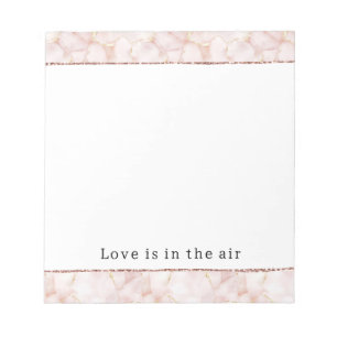 Blush Pink Gold Rose Petals Notepad