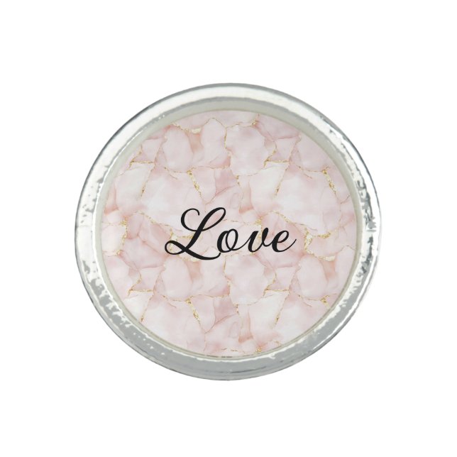 Blush Pink Gold Rose Petals Ring (Front)