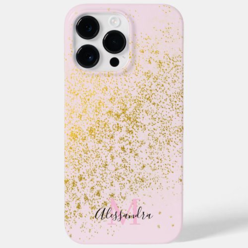 Blush Pink Gold Sparkle Case_Mate iPhone 14 Pro Max Case