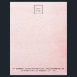 Blush pink gold sparkles elegant business logo letterhead<br><div class="desc">A stylish blush pink background with golden dots,  sparkles.  Personalize and add your business,  company logo and contact information.  Black letters</div>