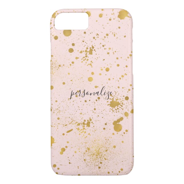 Blush Pink Gold Splatters Case-Mate iPhone Case (Back)