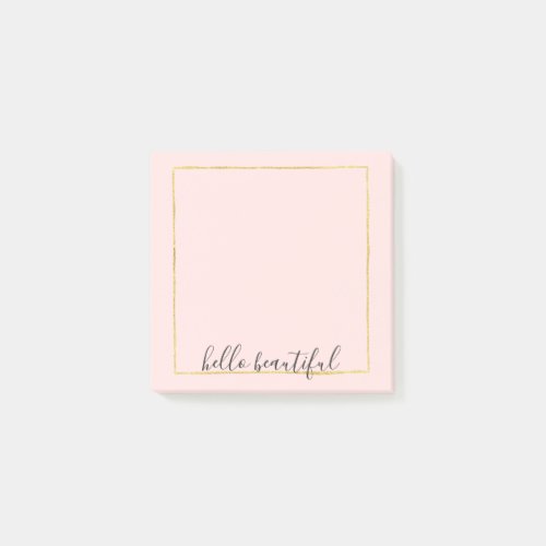 Blush Pink Gold Square Post_it Notes