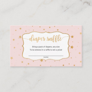 Blush Pink + gold Stars diaper raffle ticket