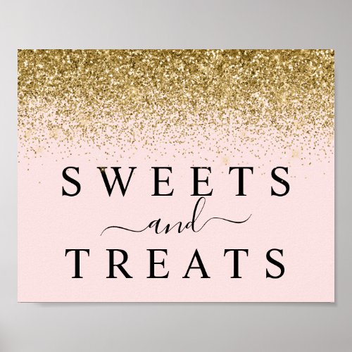 Blush Pink  Gold Sweets  Treats Dessert Sign