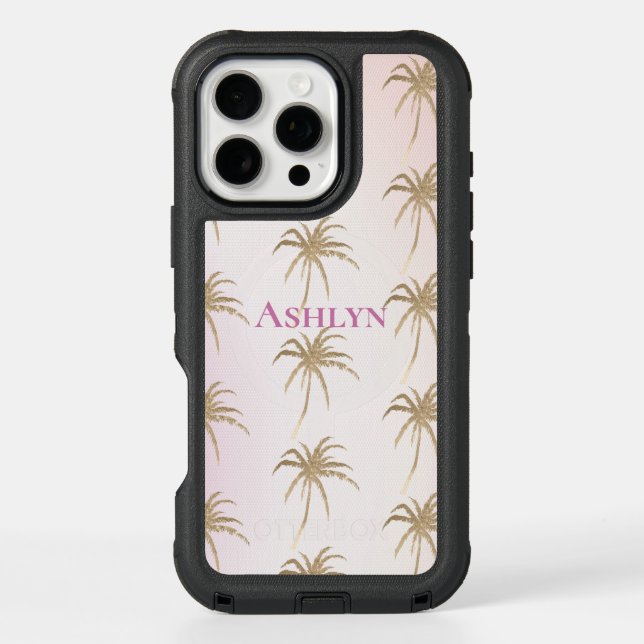 Blush Pink Gold Tropical Palm Trees   Otterbox iPhone Case (Back)