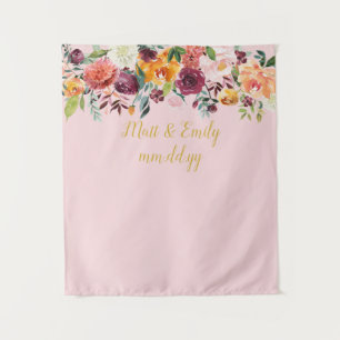 Blush Pink & Gold Wedding Photo Booth Backdrop