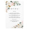 Blush Pink Gold White Floral Wedding Menu Cards