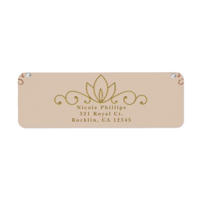 Blush Pink & Gold White Pearl Elegant Invitation Label (Front)
