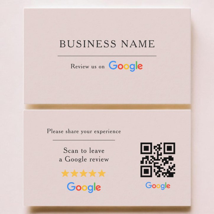 Blush Pink Google Review QR Code Spa Salon Business Card