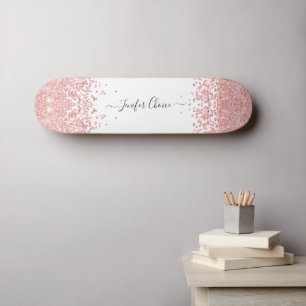 Blush Pink Gradient Custom Name  Skateboard