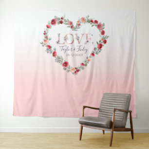 Blush Pink Gradient Selfie Love Backdrop Wedding