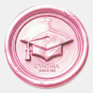 Blush Pink Graduation Cap  Wax Seal