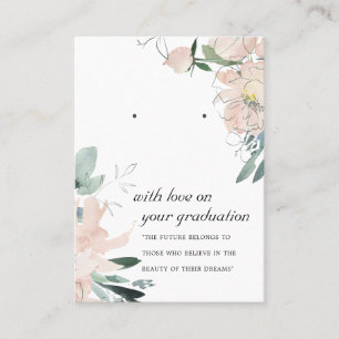 BLUSH PINK GRADUATION FLORAL EARRING DISPLAY CARD