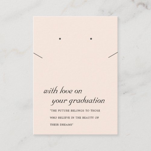 BLUSH PINK GRADUATION NECKLACE EARRING CARD