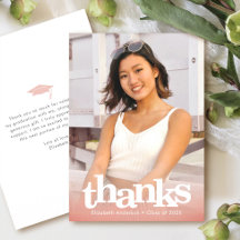 Blush pink graduation photo modern bold typography