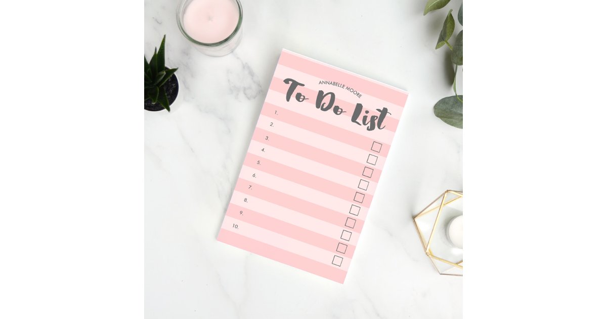 Blush Pink & Gray Checkbox To Do List Post-it Notes | Zazzle