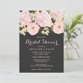 Blush Pink & Gray Floral Bridal Shower Invite (Standing Front)