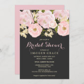 Blush Pink & Gray Floral Bridal Shower Invite (Front/Back)