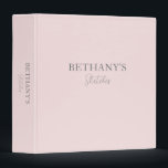 Blush Pink Gray Name 3 Ring Binder<br><div class="desc">Chic Typography Name Blush Pink Sketch Book. Typography in gray - shown on front and spine as Bethany’s Sketches, on girly chic blush pink. All text, fonts, and colors can be customized by you. Back cover is shown in solid blush pink, however you may customize it as you please with...</div>