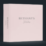 Blush Pink Gray Name 3 Ring Binder<br><div class="desc">Chic Typography Name Blush Pink Sketch Book. Typography in gray - shown on front and spine as Bethany’s Sketches, on girly chic blush pink. All text, fonts, and colors can be customized by you. Back cover is shown in solid blush pink, however you may customize it as you please with...</div>