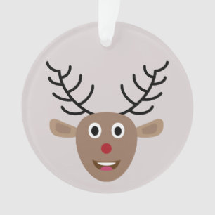 Blush Pink Gray Reindeer Festive Christmas Ornament