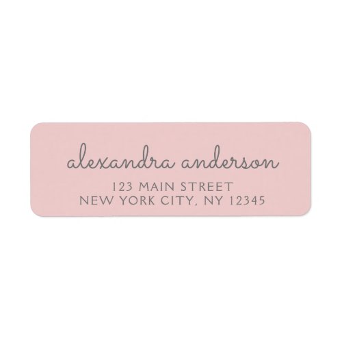 Blush Pink Gray Script Typography Wedding Label