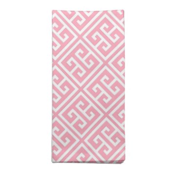 Blush Pink Greek Key Pattern Napkin by heartlockedhome at Zazzle
