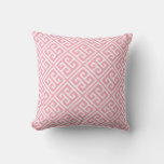 Blush Pink Greek Key Pattern Throw Pillow at Zazzle