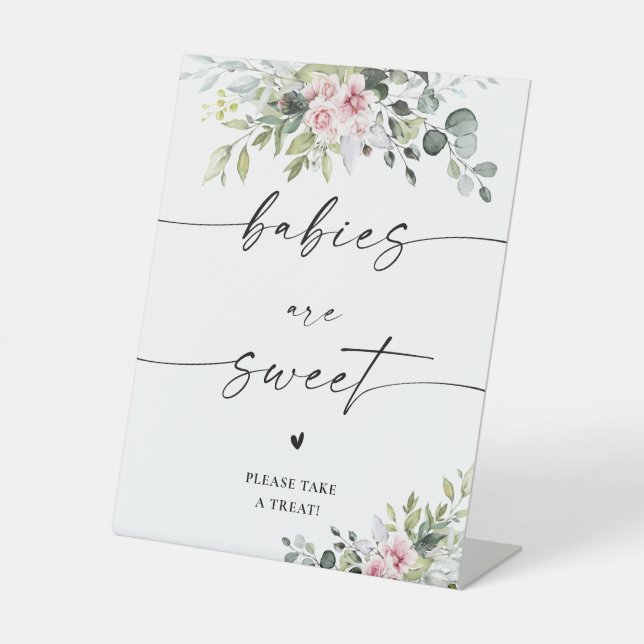 Blush Pink Greenery Babies Are Sweet Sign (Front)