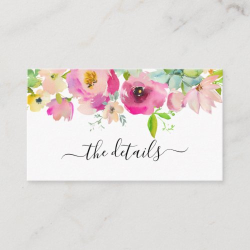 Blush Pink Greenery Boho Floral Wedding Details En Enclosure Card