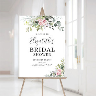 Blush Pink Greenery Bridal Shower Foam Boards