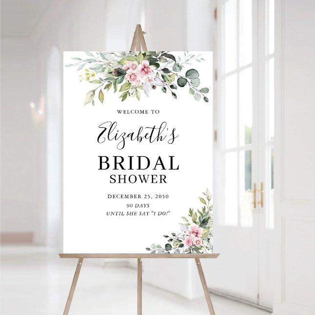 Blush Pink Greenery Bridal Shower Foam Boards (Creator Uploaded)