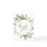 Blush pink greenery eucalyptus pink floral thank you card Blush pink greenery eucalyptus pink floral thank you card