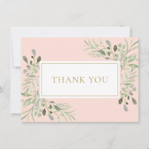 Blush Pink Greenery Holy Communion Thank You Card