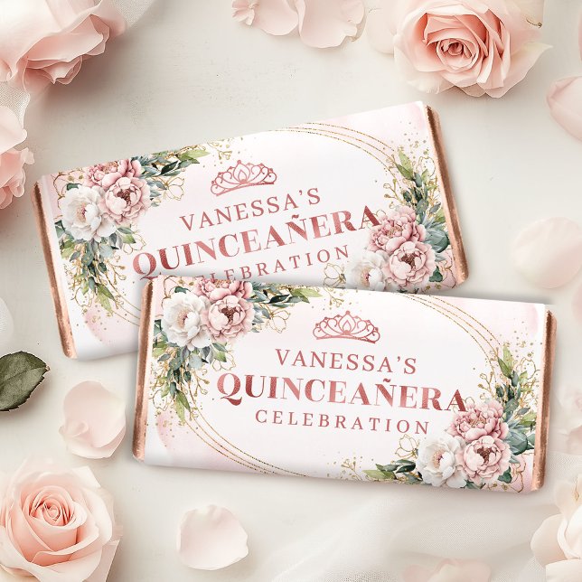 Blush Pink Greenery Mis Quince Favor Hershey (Blush Pink Greenery Mis Quince Favor Hershey)