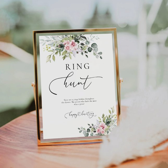Blush Pink Greenery Ring Hunt Sign (Creator Uploaded)