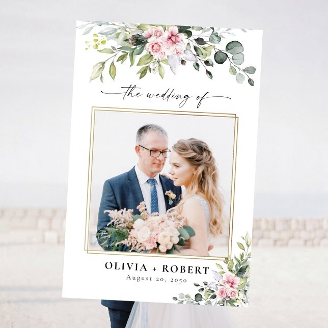 Blush Pink Greenery Wedding Ceremony Photo Prop  Foam Board (Creator Uploaded)