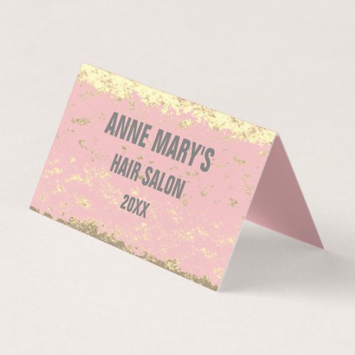 Blush Pink Grey Hair Salon Gold Glitter Patterns Business Card