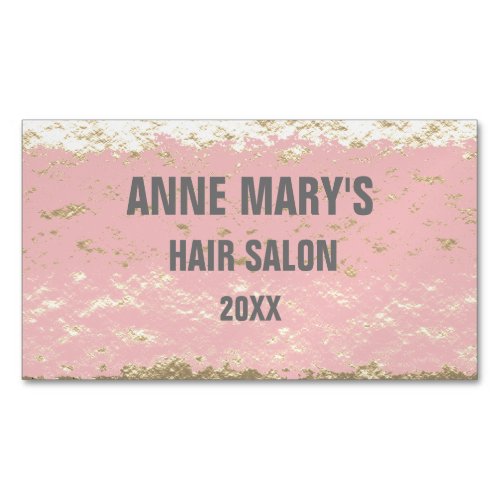 Blush Pink Grey Hair Salon Gold Glitter Patterns Business Card Magnet