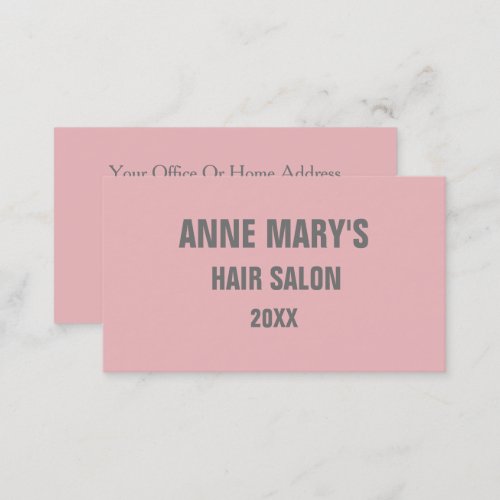 Blush Pink Grey Hair Salon Spa Girly Modern Cute Business Card
