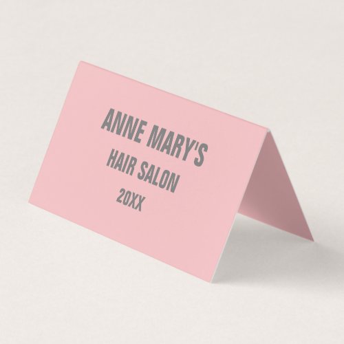 Blush Pink Grey Hair Salon Spa Girly Modern Trendy Business Card
