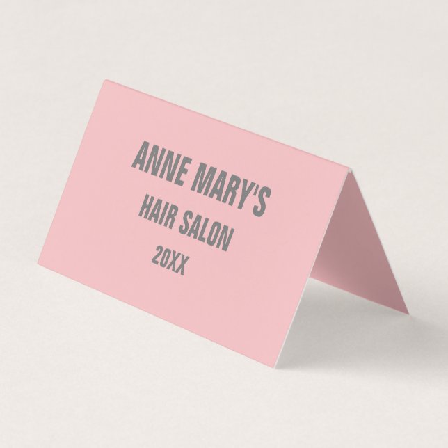 Blush Pink Grey Hair Salon Spa Girly Modern Trendy Business Card (Front)