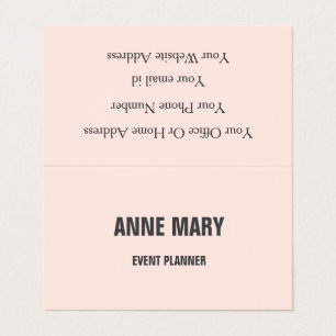 Blush Pink Grey Modern Bold Bright Classy Elegant Business Card