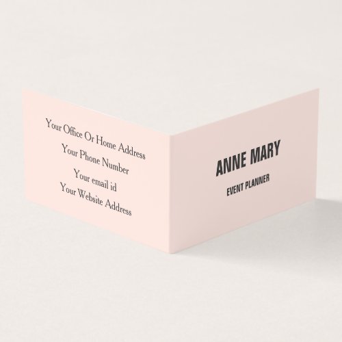 Blush Pink Grey Modern Bold Bright Classy Stylish Business Card