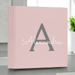 Blush Pink Grey Modern Script Girly Monogram Name 3 Ring Binder<br><div class="desc">Blush Pink and Grey simple  Script Monogram Name Binder. This makes the perfect sweet 16 birthday,  wedding,  bridal shower,  anniversary,  baby shower or bachelorette party gift for someone that loves glam luxury and chic styles.</div>