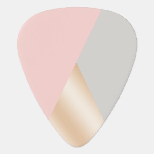 Blush pink grey  rose gold geometric triangles guitar pick