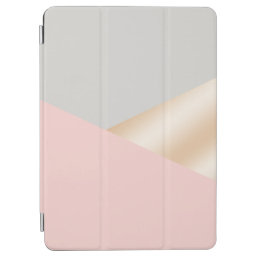 Blush pink, grey &amp; rose gold geometric triangles iPad air cover