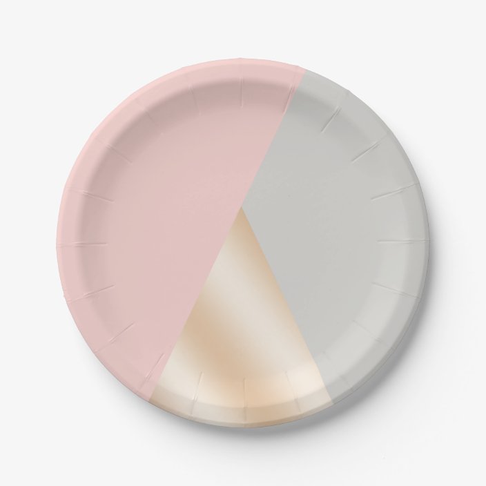 blush colored paper plates