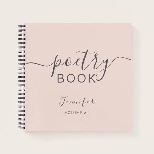 Blush Pink Grey Script Your Name Poetry Notebook Blush Pink Grey Script Your Name Poetry Notebook